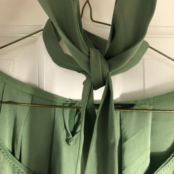 Elie Tahari Green Silk Women's Blouse and Neck Tie - Picture 6 of 7